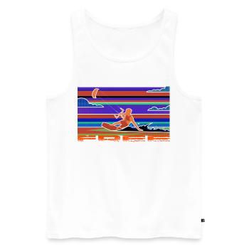 Le kitesurf - Débardeur bio Premium Homme - blanc - Devant - Michal (187cm)