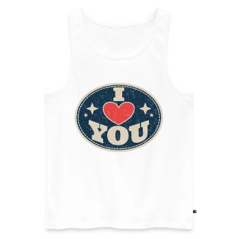 I Love You – Country Love Heart Valentine's Day - Men's Premium Organic Tank Top - white - Front - Michal (187cm)