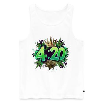 420 - Männer Premium Bio Tank Top - Weiß - Vorne - AI Model Male 178 light (178cm)