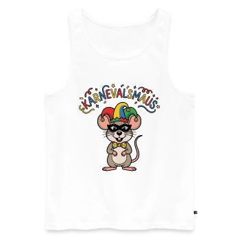 Karnevalsmaus Karneval Köln Kölner Karnevals Maus - Männer Premium Bio Tank Top - Weiß - Vorne - AI Model Male 178 light (178cm)