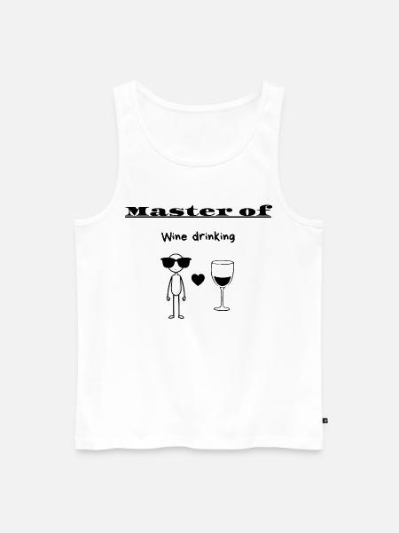 Master of Wine drinking - Men's Premium Organic Tank Top - white