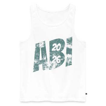 Abi 2026 - Abitur - Geschenk - Männer Premium Bio Tank Top - Weiß - Vorne - AI Model Male 178 light (178cm)