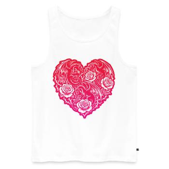Heart Romantic Dragon Roses Love - Men's Premium Organic Tank Top - white - Front - Michal (187cm)