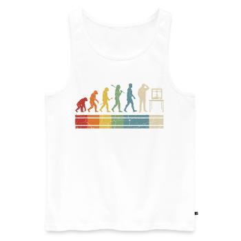 3D Druck Evolution – Vintage Maker Design - Männer Premium Bio Tank Top - Weiß - Vorne - Michal (187cm)