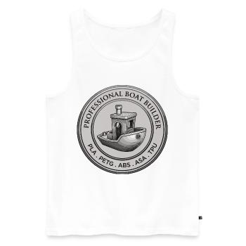 Professional Boat Builder – 3D Printing Emblem - Men's Premium Organic Tank Top - white - Front - AI Model Male 178 light (178cm)