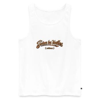 j'aime les vieilles voitures rusty - Débardeur bio Premium Homme - blanc - Devant - AI Model Male 178 light (178cm)