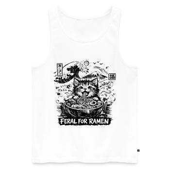 Ramen Noodles Cat Lover Retro Kawaii Cats - Men's Premium Organic Tank Top - white - Front - AI Model Male 178 light (178cm)