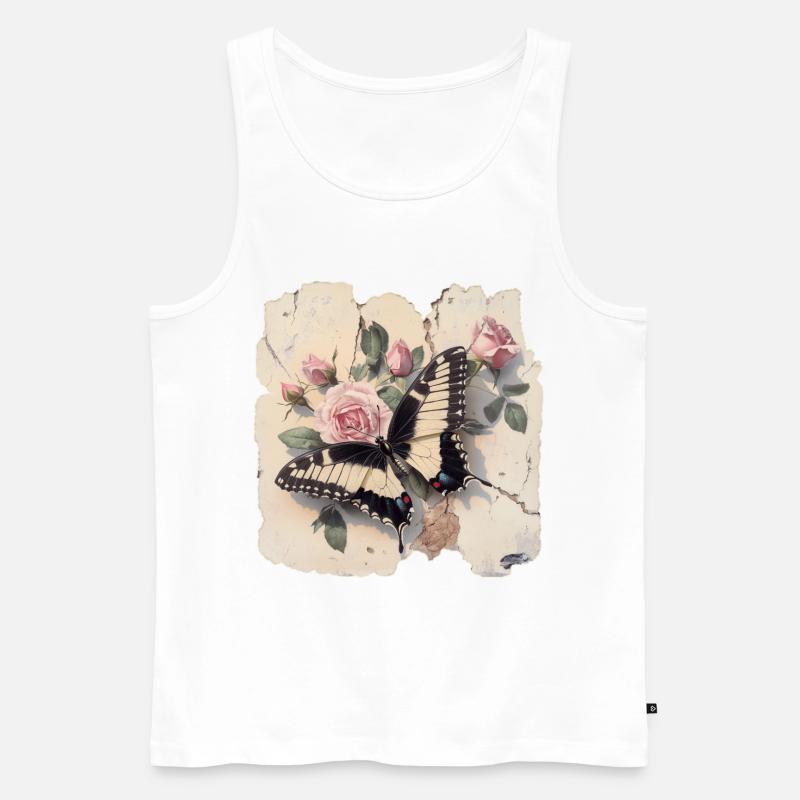 Schmetterling - Männer Premium Bio Tank Top - Weiß