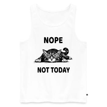 Chat Grognon Nope Not Today Humour Chat Drôle - Men's Premium Organic Tank Top - white - Front - AI Model Male 178 light (178cm)