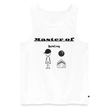 Meister des Bowlings - Männer Premium Bio Tank Top - Weiß - Vorne - Michal (187cm)
