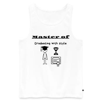 Meister des Abschlusses mit Stil - Männer Premium Bio Tank Top - Weiß - Vorne - Michal (187cm)