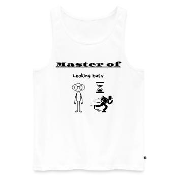 Meister des beschäftigten Wirkens - Männer Premium Bio Tank Top - Weiß - Vorne - Michal (187cm)