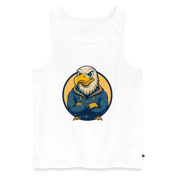 Albatross Kawaii Mascot Cartoon Clipart Logo Badge - Men's Premium Organic Tank Top - white - Front - Michal (187cm)