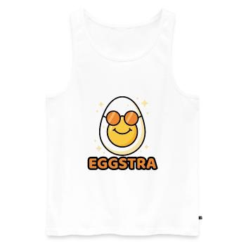EGGSTRA Chill Mode Ei mit Sonnenbrille Ostern  - Männer Premium Bio Tank Top - Weiß - Vorne - AI Model Male 178 light (178cm)