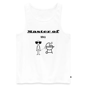 Meister des BBQ - Männer Premium Bio Tank Top - Weiß - Vorne - Michal (187cm)