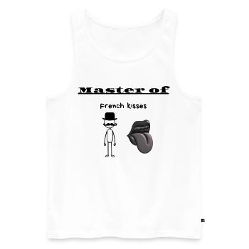 Meister der französischen Küsse - Männer Premium Bio Tank Top - Weiß - Vorne - AI Model Male 178 light (178cm)