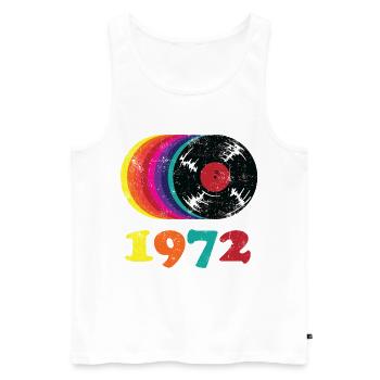 Vintage 1972 - Männer Premium Bio Tank Top - Weiß - Vorne - Michal (187cm)