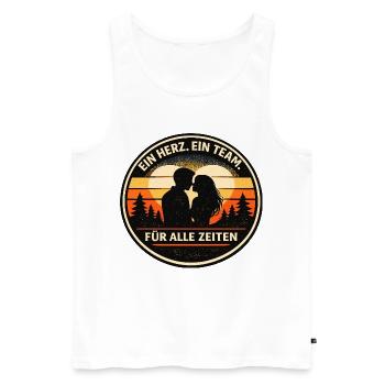 Ein Herz ein Team für alle Zeiten - Männer Premium Bio Tank Top - Weiß - Vorne - AI Model Male 178 light (178cm)