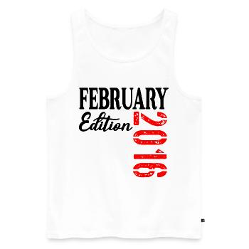 February 2016 - 11th Birthday - Men's Premium Organic Tank Top - white - Front - Michal (187cm)