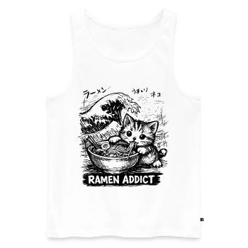 Kawaii Katzen Ramen Nudeln Japan Retro Ukiyo-E - Männer Premium Bio Tank Top - Weiß - Vorne - Michal (187cm)