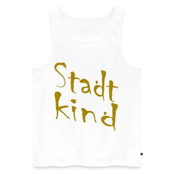 City Child Hand Lettering Gold - Men's Premium Organic Tank Top - white - Front - AI Model Male 178 light (178cm)