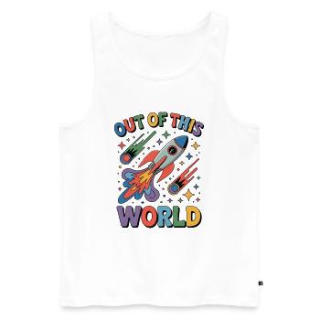 Out of This World - Men's Premium Organic Tank Top - white - Front - AI Model Male 178 light (178cm)
