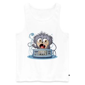 Cuddly Monster Boombox - Men's Premium Organic Tank Top - white - Front - AI Model Male 178 light (178cm)