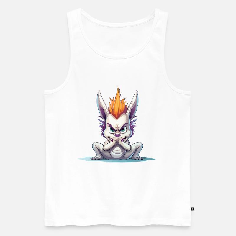 Wütendes Mohawk Häschen - Männer Premium Bio Tank Top - Weiß
