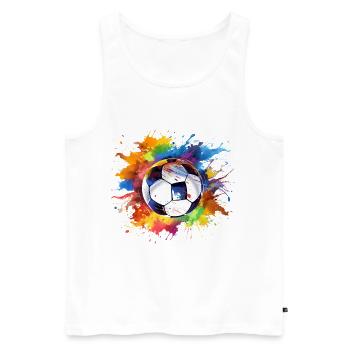 Fußball Ball Aquarell - Männer Premium Bio Tank Top - Weiß - Vorne - AI Model Male 178 light (178cm)