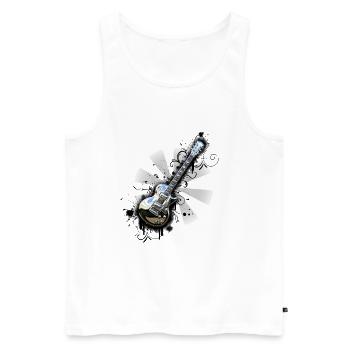 Chromglänzende Gitarre - Männer Premium Bio Tank Top - Weiß - Vorne - AI Model Male 178 light (178cm)