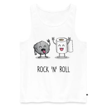 Funny Rock 'n' Roll Cartoon Design - Men's Premium Organic Tank Top - white - Front - Michal (187cm)