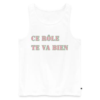 THIS ROLE SUITS YOU WELL - Men's Premium Organic Tank Top - white - Front - AI Model Male 178 light (178cm)