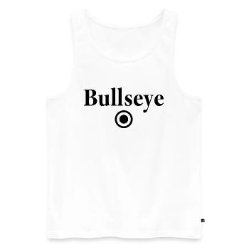Bullseye Darts Professional Bull's Eye Outfit - Men's Premium Organic Tank Top - white - Front - AI Model Male 178 light (178cm)