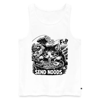 Send Noods Katze Ramen Kawaii - Männer Premium Bio Tank Top - Weiß - Vorne - AI Model Male 178 light (178cm)