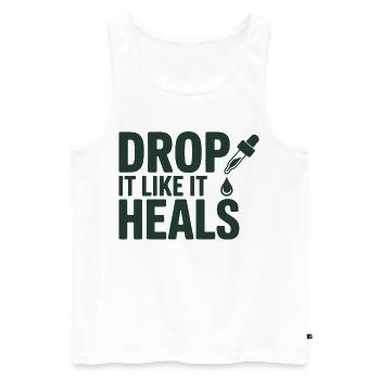 Homöopathie Lass es ab, als würde es professionell heilen. - Männer Premium Bio Tank Top - Weiß - Vorne - AI Model Male 178 light (178cm)