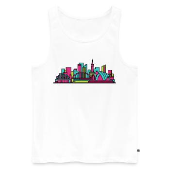 Newcastle City Skyline Tyne Bridge Moderne Kunst - Männer Premium Bio Tank Top - Weiß - Vorne - AI Model Male 178 light (178cm)