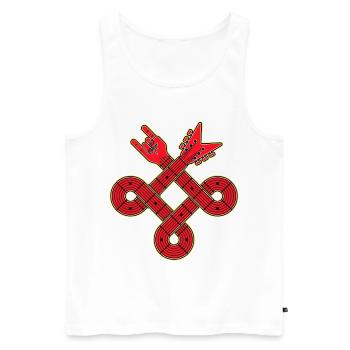 Intertwined Guitar Knot - Men's Premium Organic Tank Top - white - Front - AI Model Male 178 light (178cm)