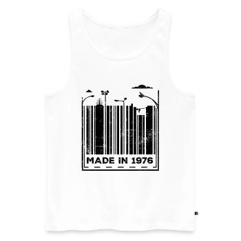 Vintage 1976 - Männer Premium Bio Tank Top - Weiß - Vorne - Michal (187cm)