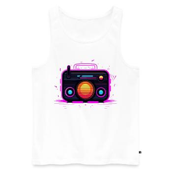 Retro Radio Retrowave - Men's Premium Organic Tank Top - white - Front - AI Model Male 178 light (178cm)