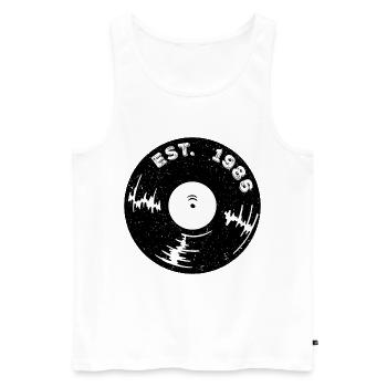Vintage Est. 1986 - Männer Premium Bio Tank Top - Weiß - Vorne - AI Model Male 178 light (178cm)