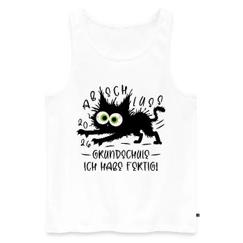 Abschluss 2026 Grundschule Ich habe fertig Katze - Männer Premium Bio Tank Top - Weiß - Vorne - AI Model Male 178 light (178cm)