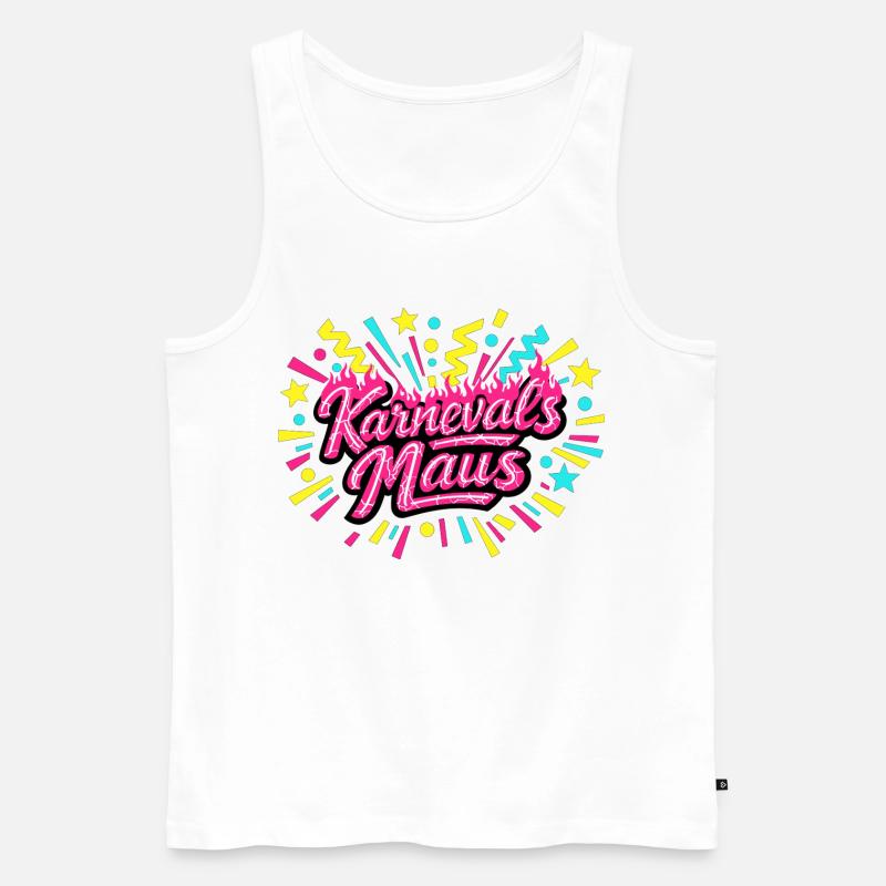 Karnevalsmaus - Karneval Geschenk - Männer Premium Bio Tank Top - Weiß