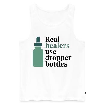 Homeopathy Real Healers Dropper Bottles Profession - Men's Premium Organic Tank Top - white - Front - AI Model Male 178 light (178cm)