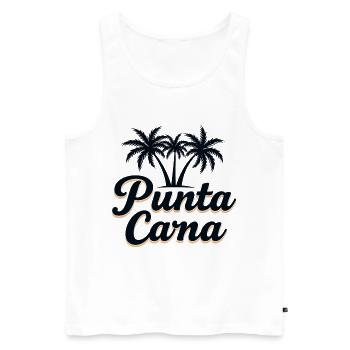 Punta Cana Karibik Urlaub mit Palmen - Männer Premium Bio Tank Top - Weiß - Vorne - Michal (187cm)