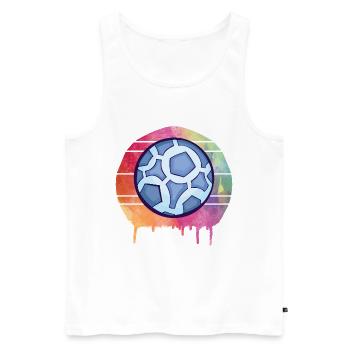 Handball Aquarell - Männer Premium Bio Tank Top - Weiß - Vorne - Michal (187cm)