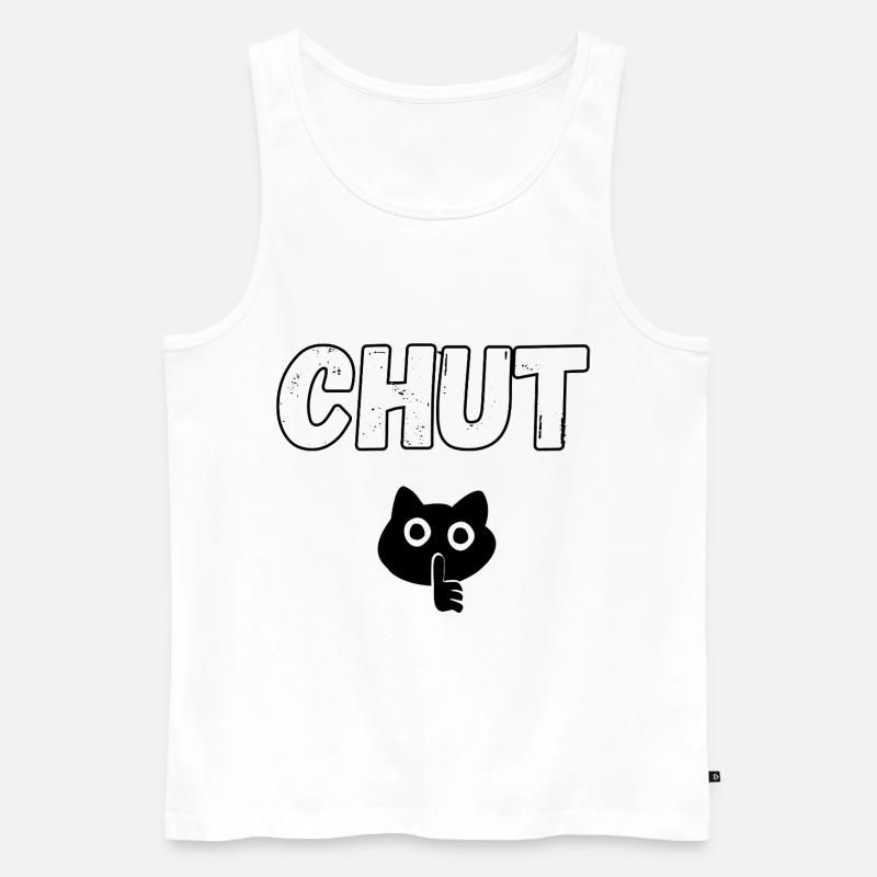 Sei still - Männer Premium Bio Tank Top - Weiß