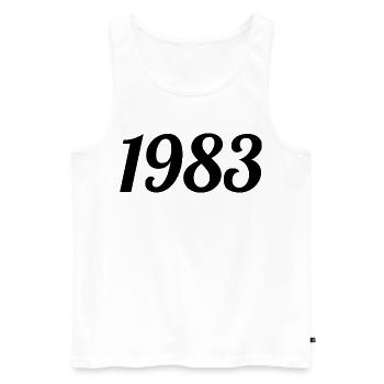1983 Vintage 1983 Retro Geburtstag 1983 Geschenk - Männer Premium Bio Tank Top - Weiß - Vorne - Michal (187cm)