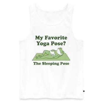 My Favorite Yoga Pose - Sleeping Frog - Men's Premium Organic Tank Top - white - Front - AI Model Male 178 light (178cm)