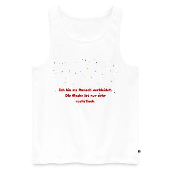 Carnaval de remplacement de costume pour masques humains - Débardeur bio Premium Homme - blanc - Devant - AI Model Male 178 light (178cm)