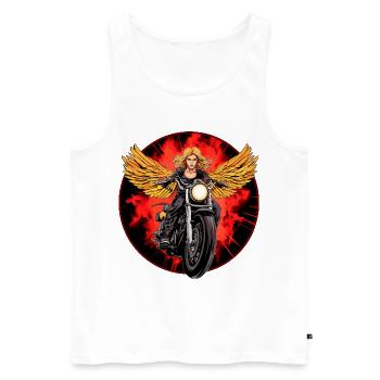 Engel Motorradfahrer / Motorrad Engel - Männer Premium Bio Tank Top - Weiß - Vorne - Michal (187cm)